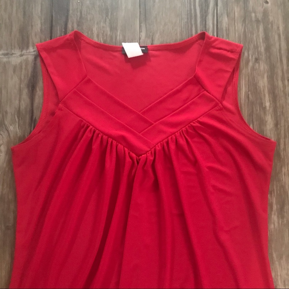 PERCEPTION CONCEPTS Sleeveless Red Blouse
